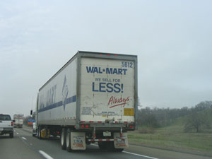 Wal-Mart truck on highway