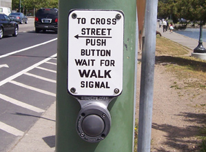Push button to cross street