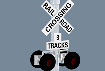 Crossing railroad tracks signals